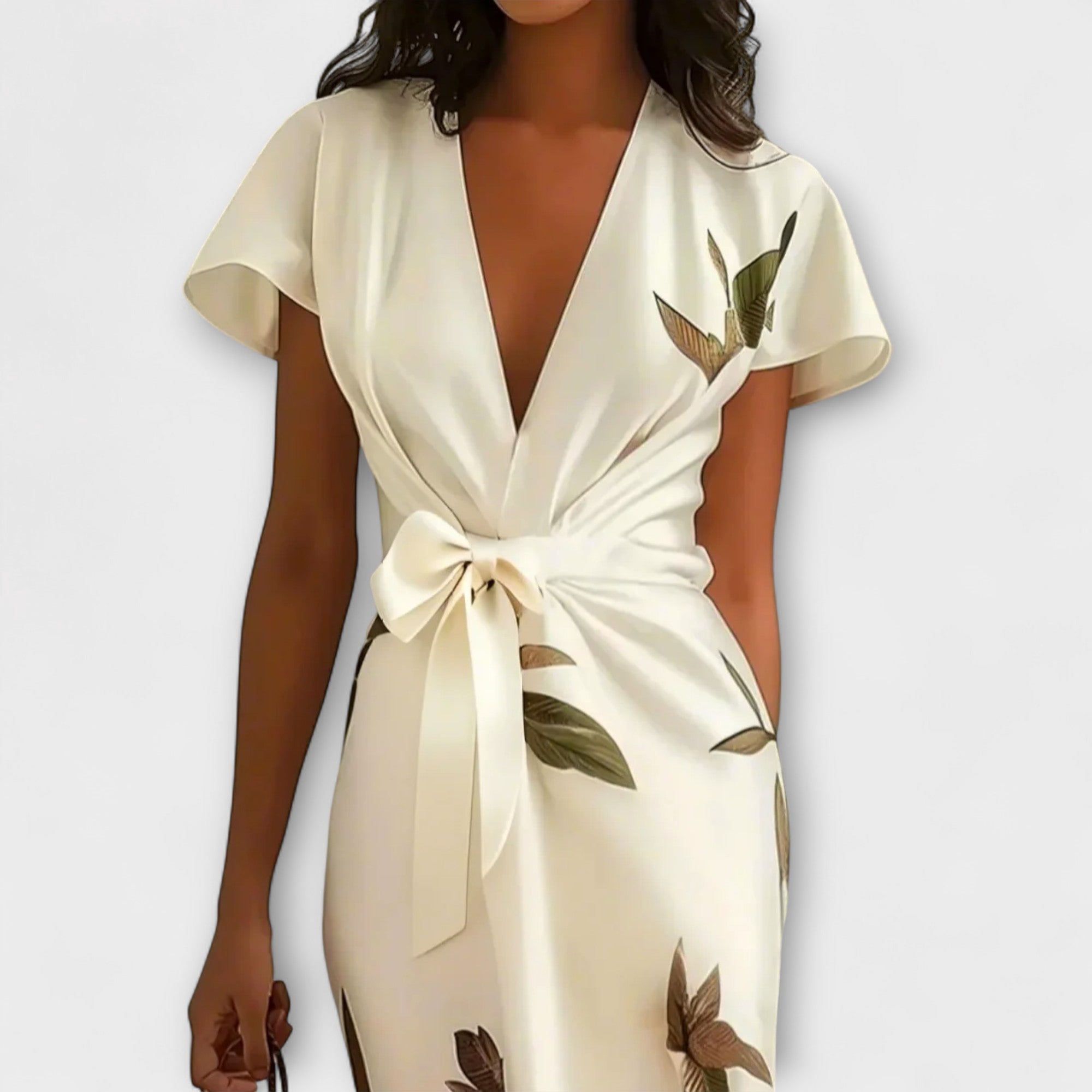 Satin omslagskjole