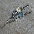 Antique" earrings with blue stones and a cross