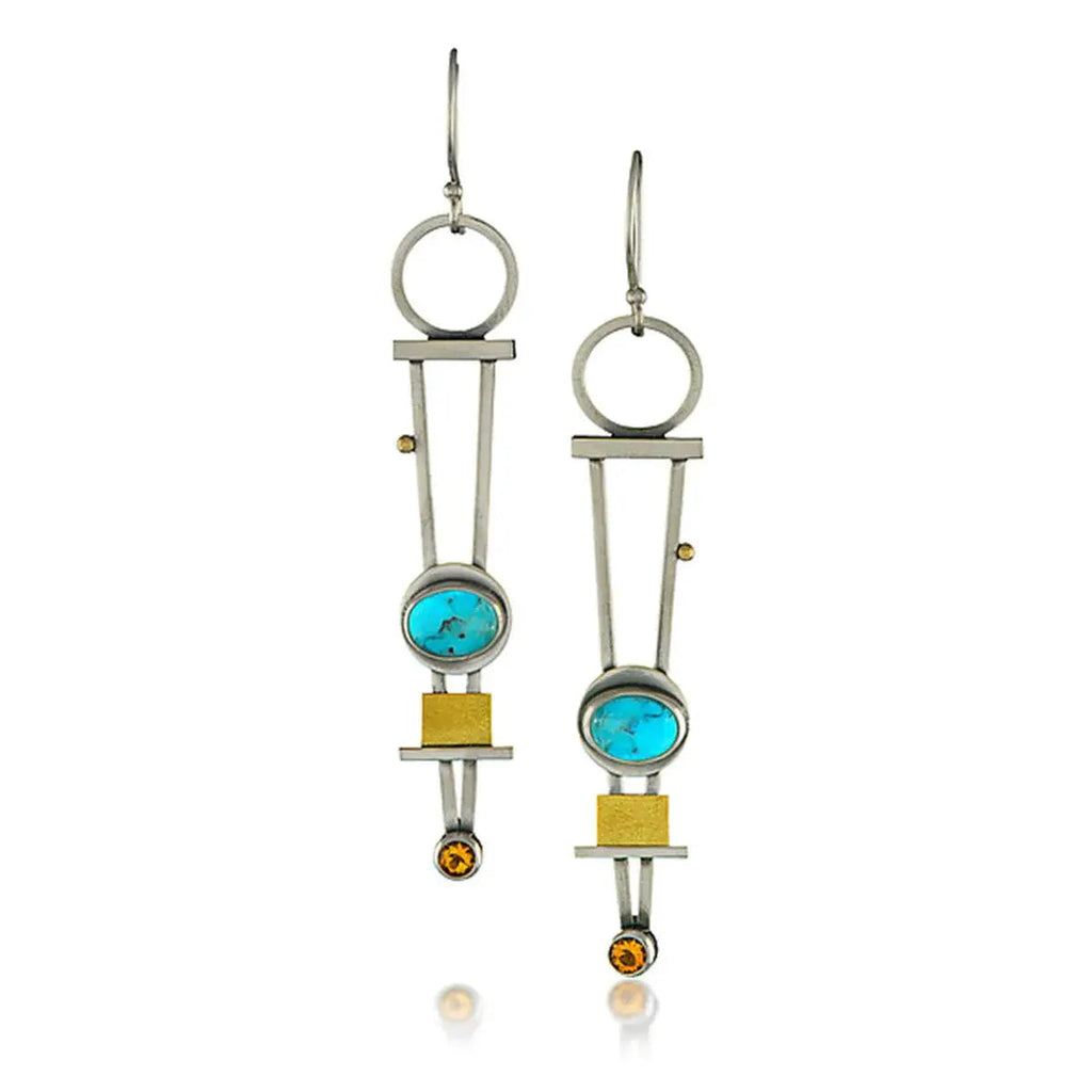 Two-Colored Plaid Earrings