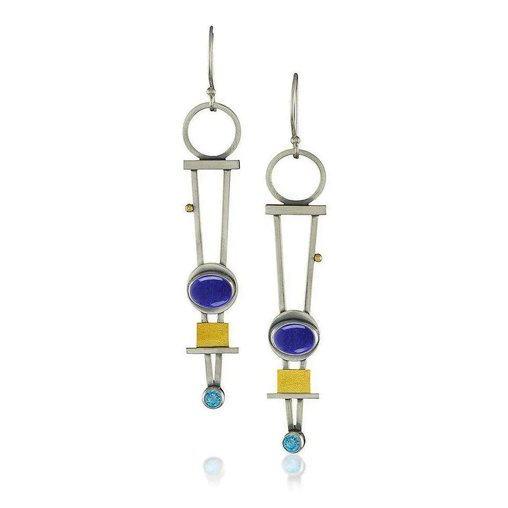 Two-Colored Plaid Earrings