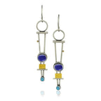 Two-Colored Plaid Earrings