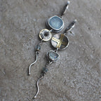 Antique" earrings with blue stones and a cross