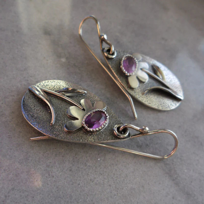 Retro 3D Flower Earrings
