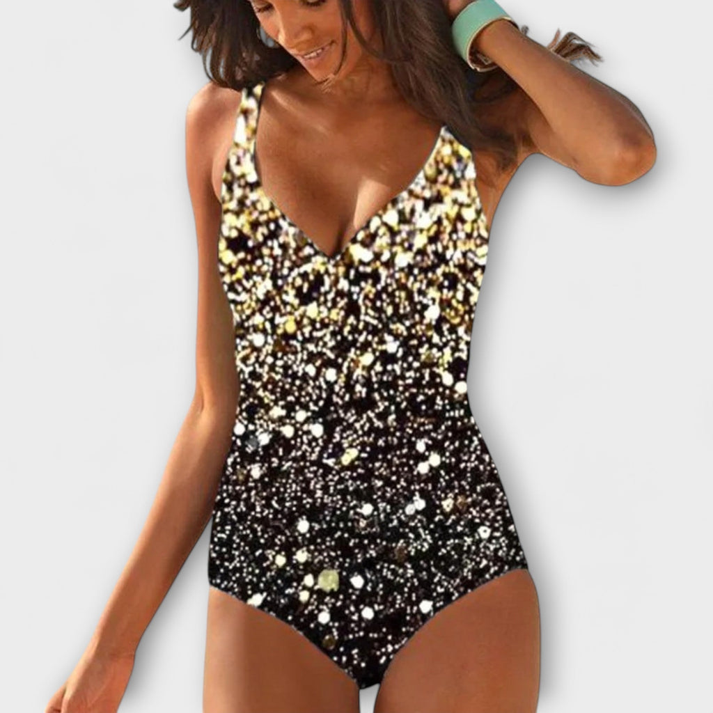 Ensfarvet monokini badedragt
