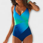 Ensfarvet monokini badedragt