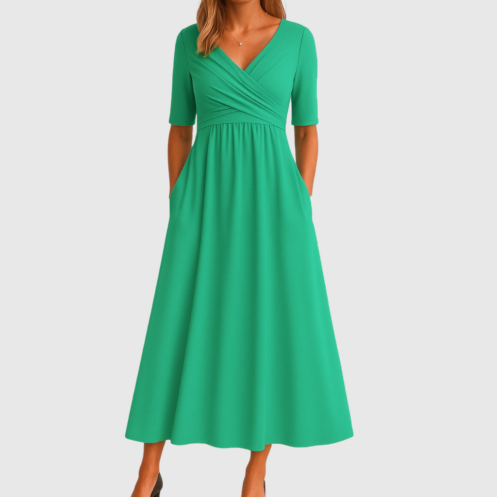 Monique™ | Kortærmet omslagskjole