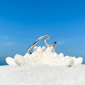 Silver ocean wave ring