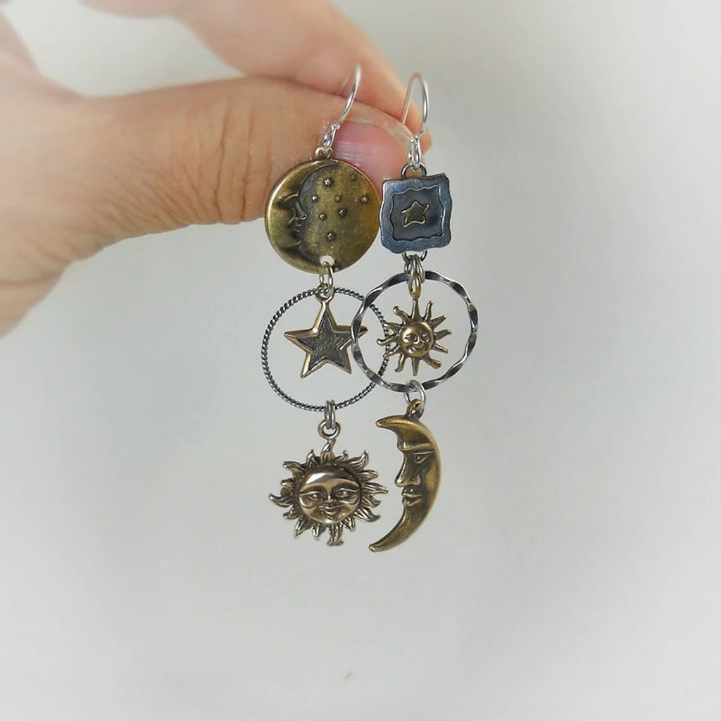 Earrings "Sun, Moon, Stars