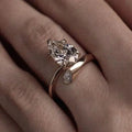 Vintage Gold Open Water Drop Zirconia Ring