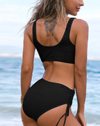 Thalia - Ensfarvet todelt bikini