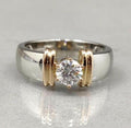 Vintage Open Gold Thread Silver Ring