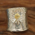 Blooming Daisy Wide Band Ring