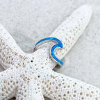 Sea Wave Ring made of Opal and Silver
