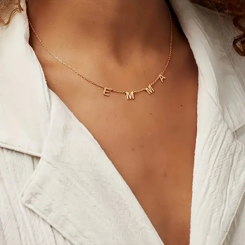 Golden Custom Initial Necklace