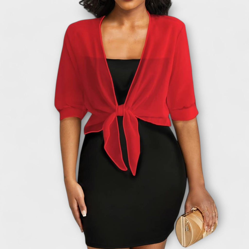 Olivia - Bluse med åben frontpanel