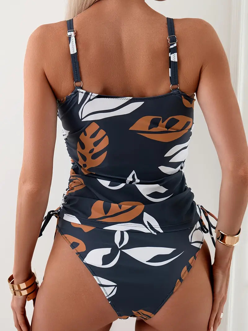 Cleo - Bikini med tropisk bladprint