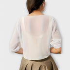 Olivia - Bluse med åben frontpanel