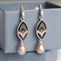Vintage Pearl & Enamel Earrings