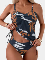 Cleo - Bikini med tropisk bladprint