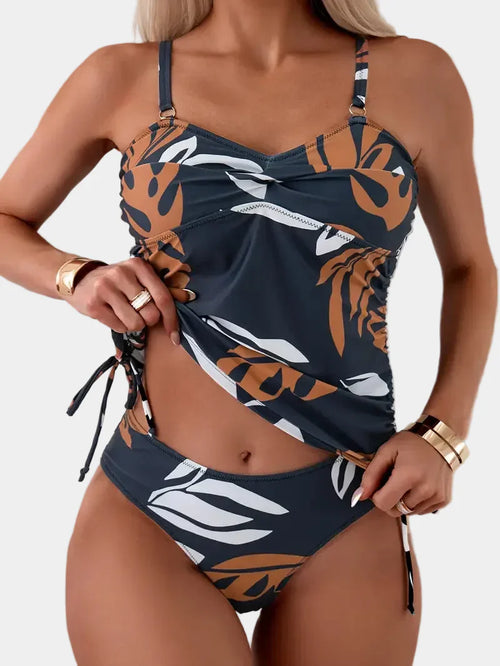 Cleo - Bikini med tropisk bladprint