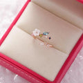 Adjustable Ring Wildflower with Gold Gemstones