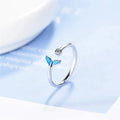 Silver and Zirconia Whale Fluke Ring