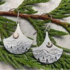 Boho Sun and Moon Silver Earrings by Natura