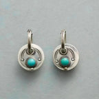 Boho earrings with turquoise stones in silver