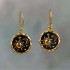 Earrings with Sun and Moon in Gold and Silver