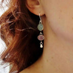 Boho Silver Crystal Earrings