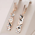 Elegant geometric earrings made of rose gold and silver