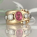 Vintage Red Zirconia Gold Ring