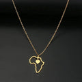 Gold Heart of the Continent Necklace