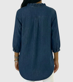Lucía | Løs denim bluse med V-hals