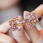 Multicolored Zirconia Earrings made of Sterling Silver