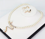 Natural Pearls Necklace + Earrings Set