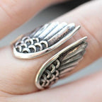Adjustable angel ring made of 925 sterling silver