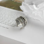 925 Sterling Silver Adjustable Layered Ring
