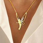 Happy Fairy Necklace made of Sterling Silver and Gold