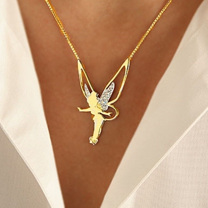 Happy Fairy Necklace made of Sterling Silver and Gold
