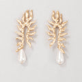 Coral earrings with freshwater pearl