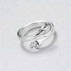 Silver Adjustable Ring "Embrace