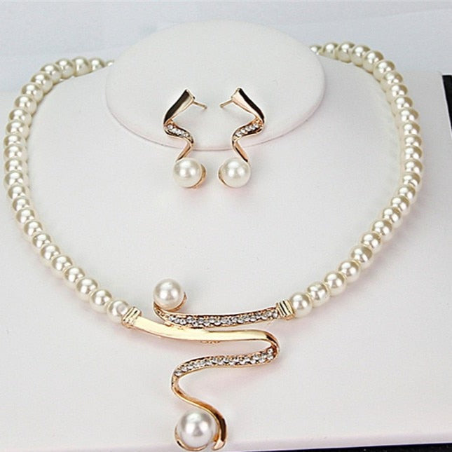 Natural Pearl Necklace and Earring Set
