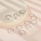 Set of 11 Rings made of Silver