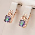 Elegant Multicolored Cubic Earrings in Gold