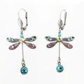 Elegant earrings in the shape of a carved dragonfly
