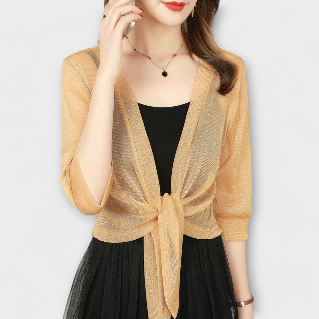 Olivia - Bluse med åben frontpanel