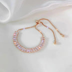 Adjustable Cubic Zirconia Bracelet in Gold and Silver