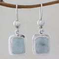 Blue Vintage Square Sterling Silver Earrings