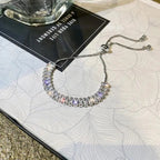 Adjustable Cubic Zirconia Bracelet in Gold and Silver